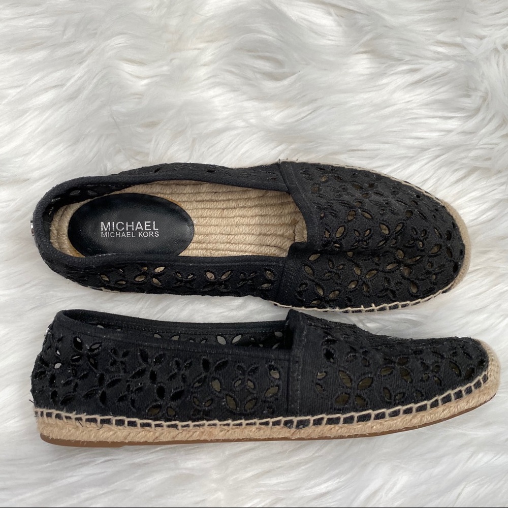 MIchael Kota Darci Cutout Espadrille Flats Black espadrilles size 8